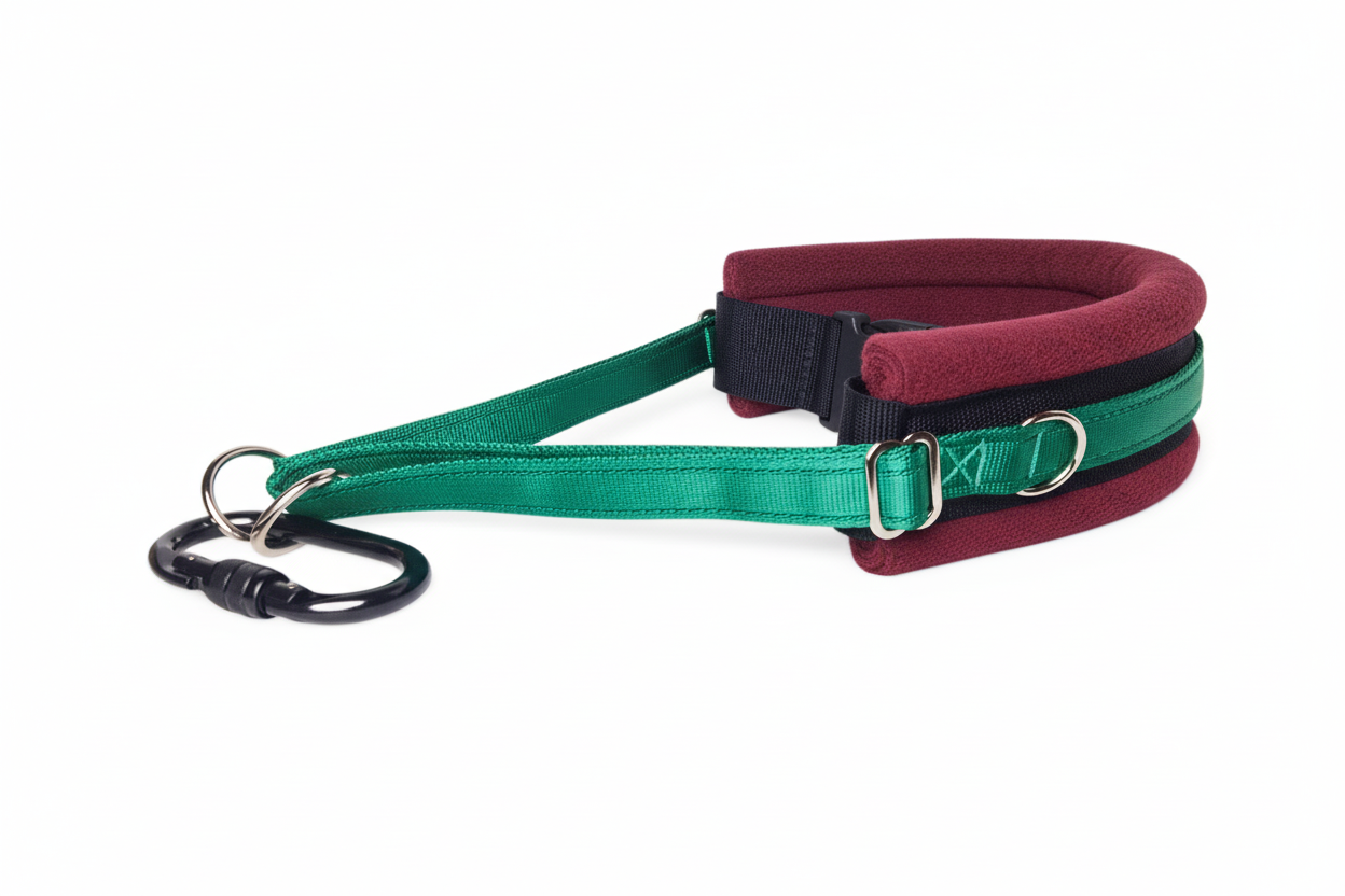 Emerald and burgundy collar