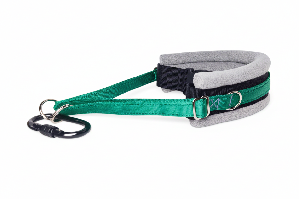 Emerald and silver grey collar