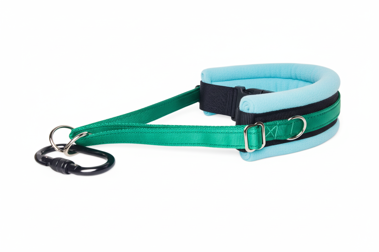 Emerald and sky blue collar