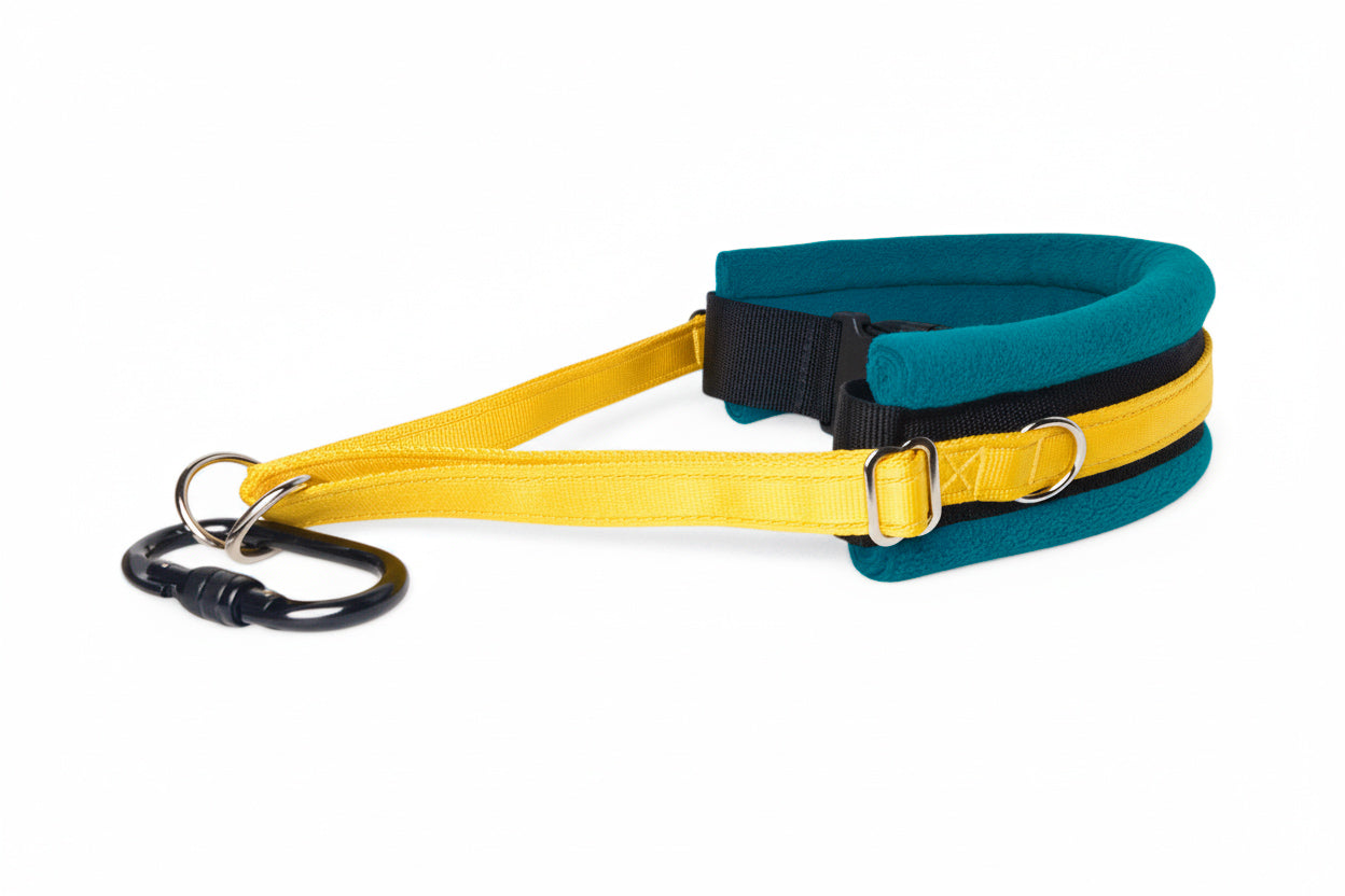 Hands Free Dog Walking Belt - Yellow Webbing