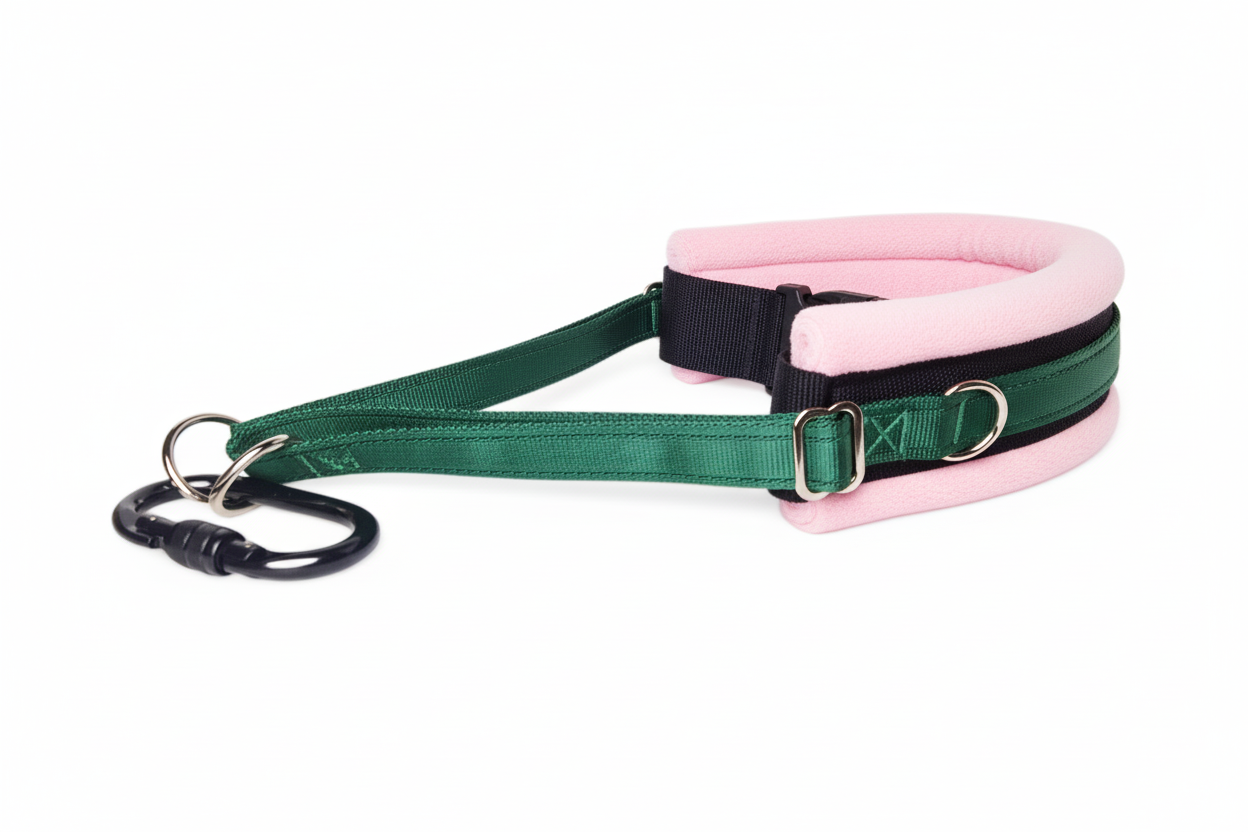 Forest green and baby pink collar