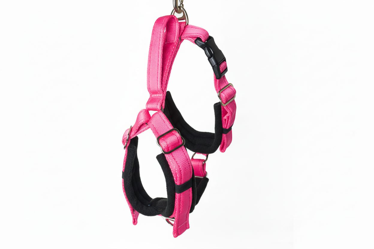 Hot pink and black harness
