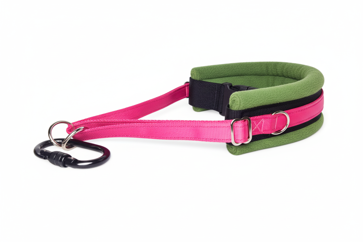 Hot pink and fern green collar