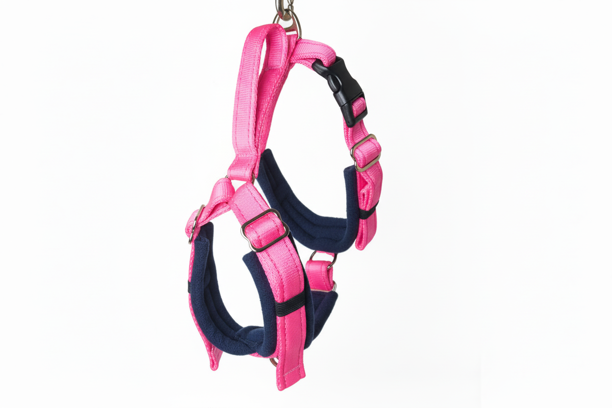Hot pink and navy harness