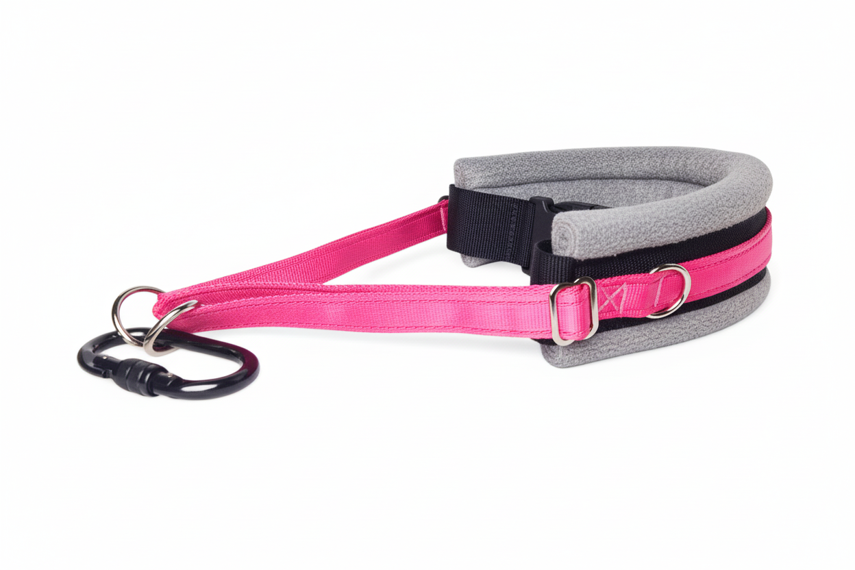 Hot pink and silver grey collar