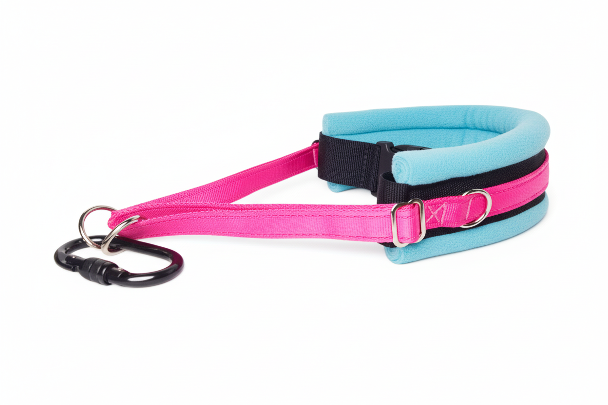 Hot pink and sky blue collar