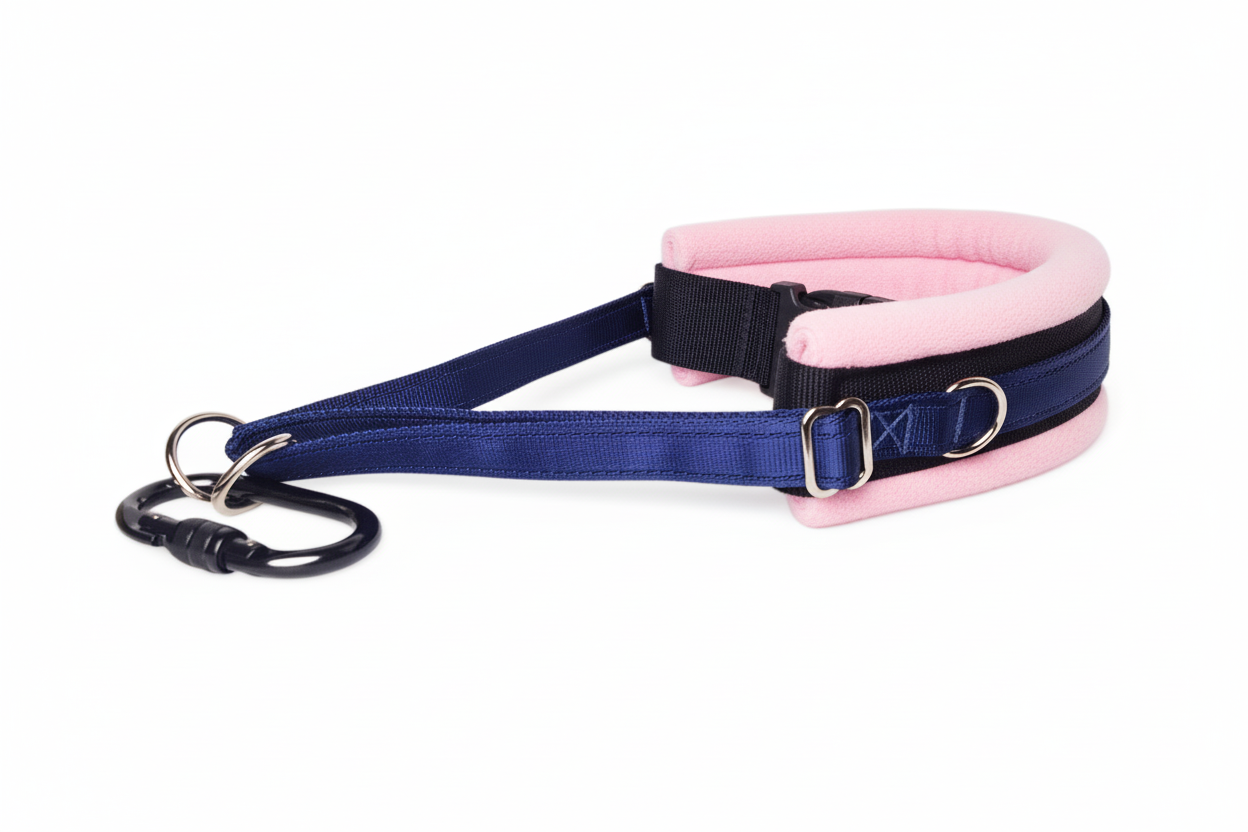 Navy and baby pink collar