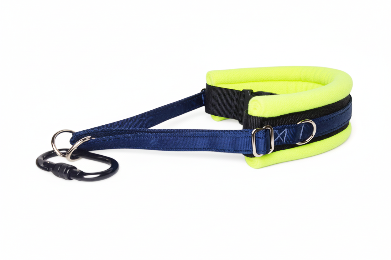 Navy and high-vis yellow collar