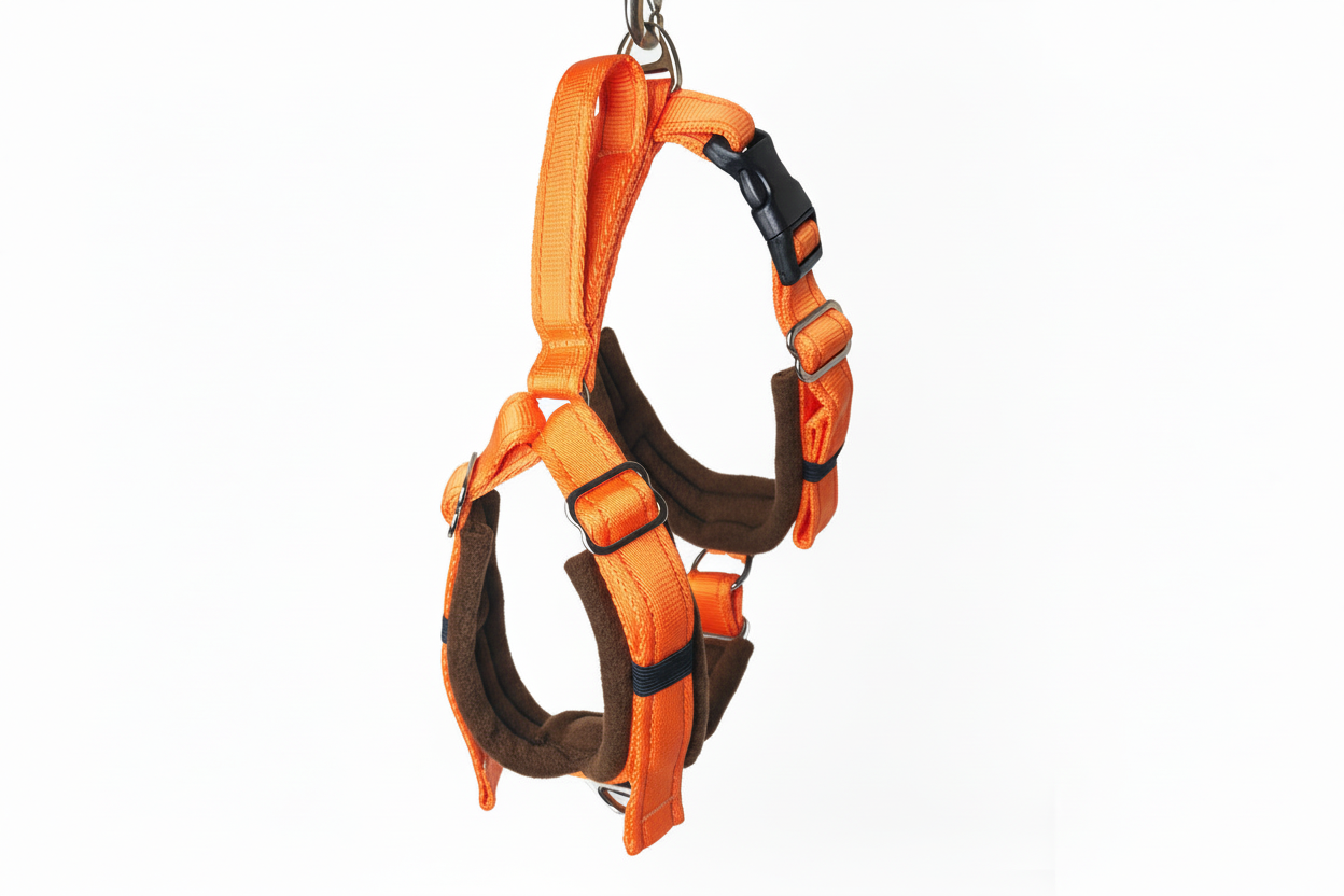 Orange and brown harness