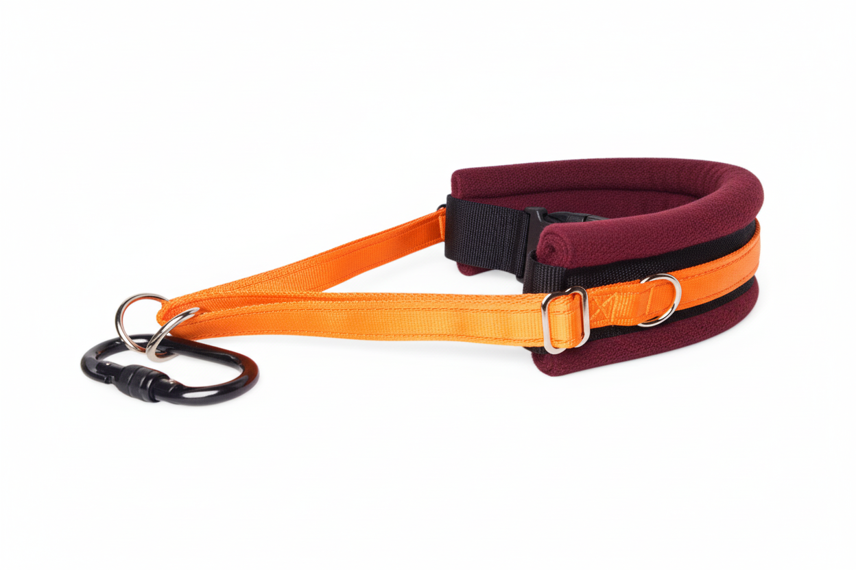 Orange and burgundy collar