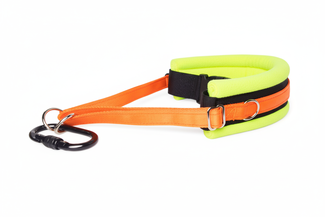 Orange and high-vis yellow collar