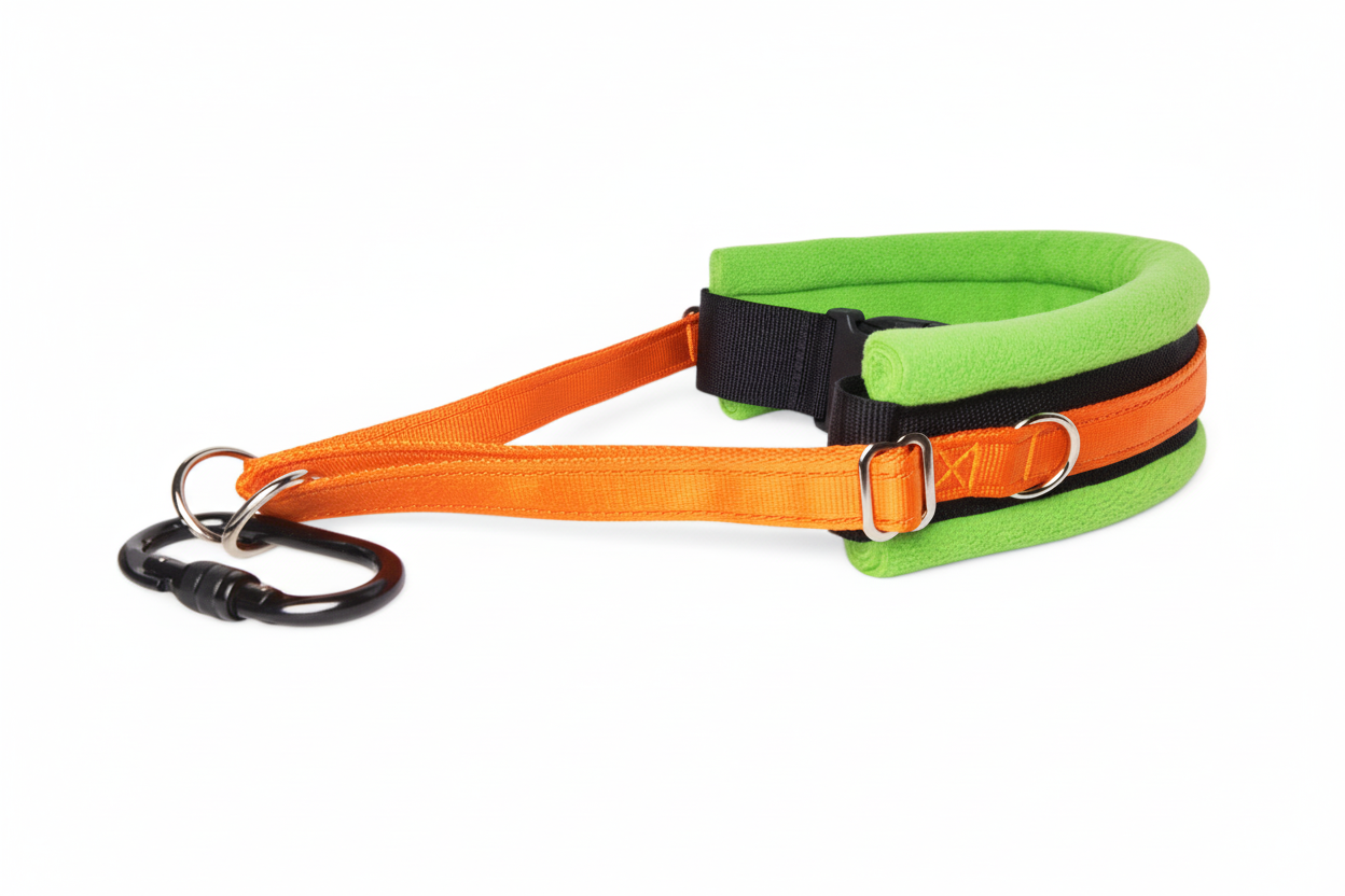 Orange and lime green collar