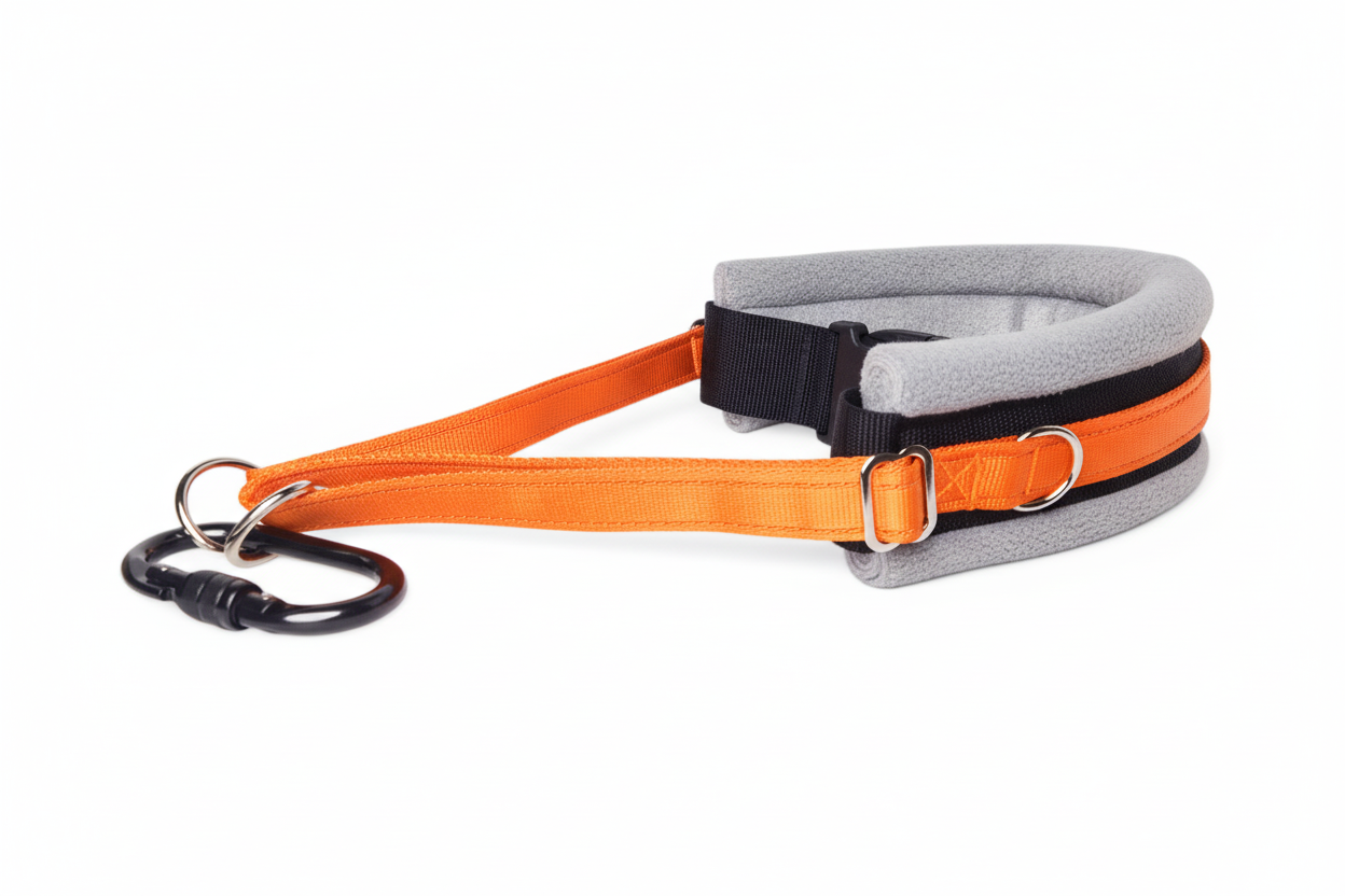Orange and silver grey collar