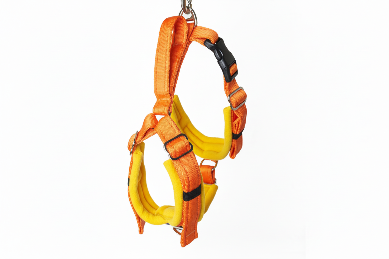 Orange and sunshine yellow harness