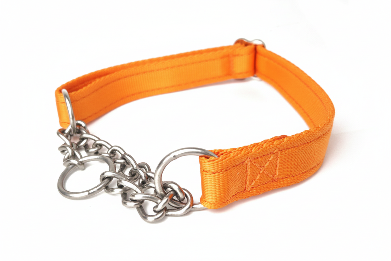 Orange half check collar