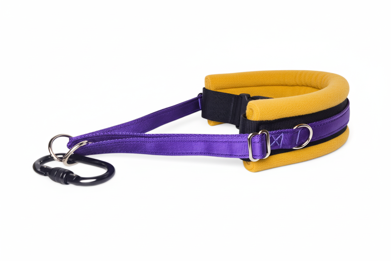 Purple and mustard collar