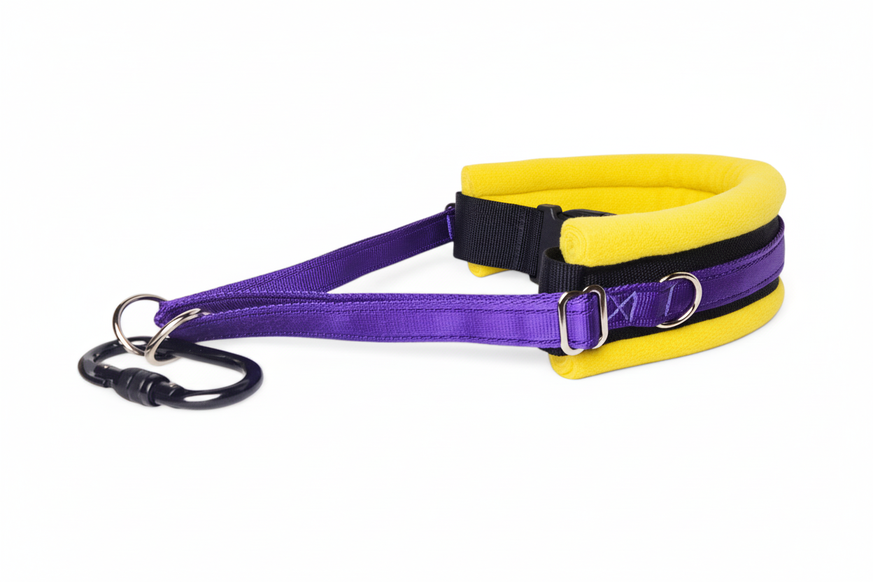 Purple and sunshine yellow collar