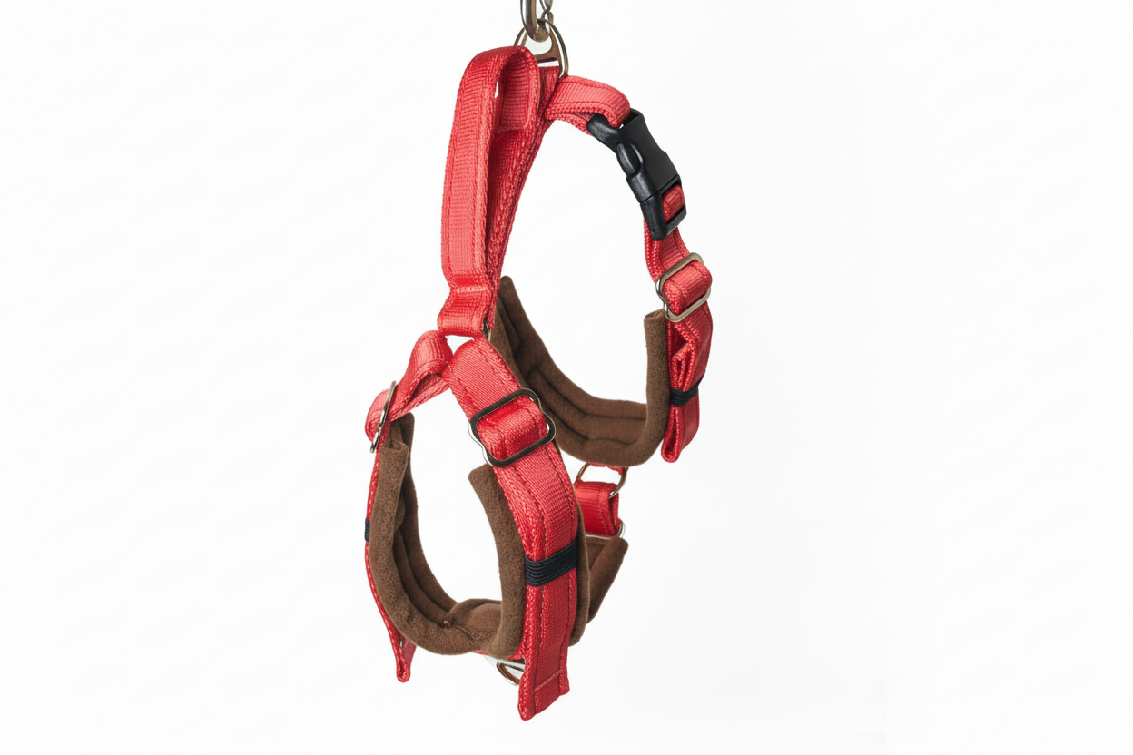 Red and brown harness