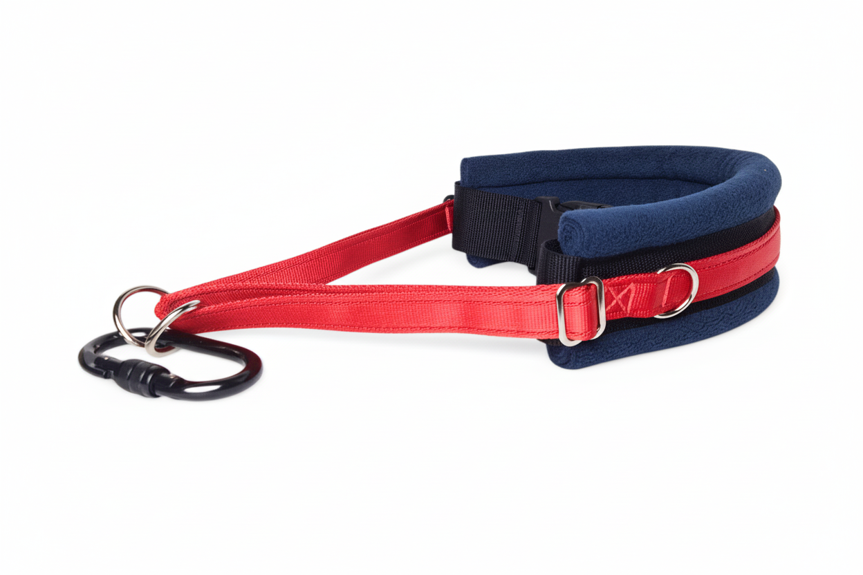 Red and navy collar