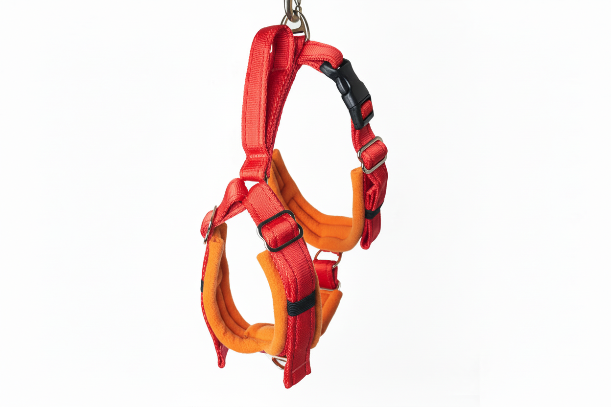 Red and orange harness