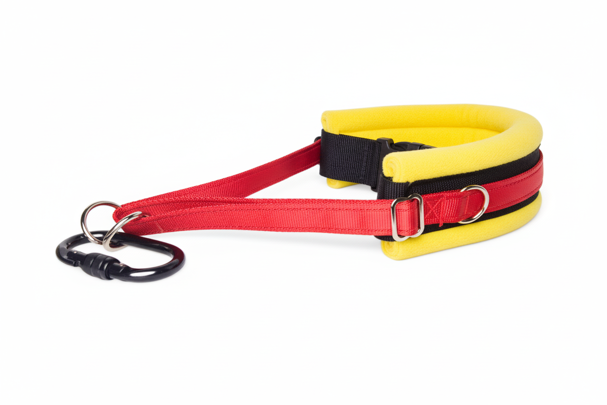 Red and sunshine yellow collar