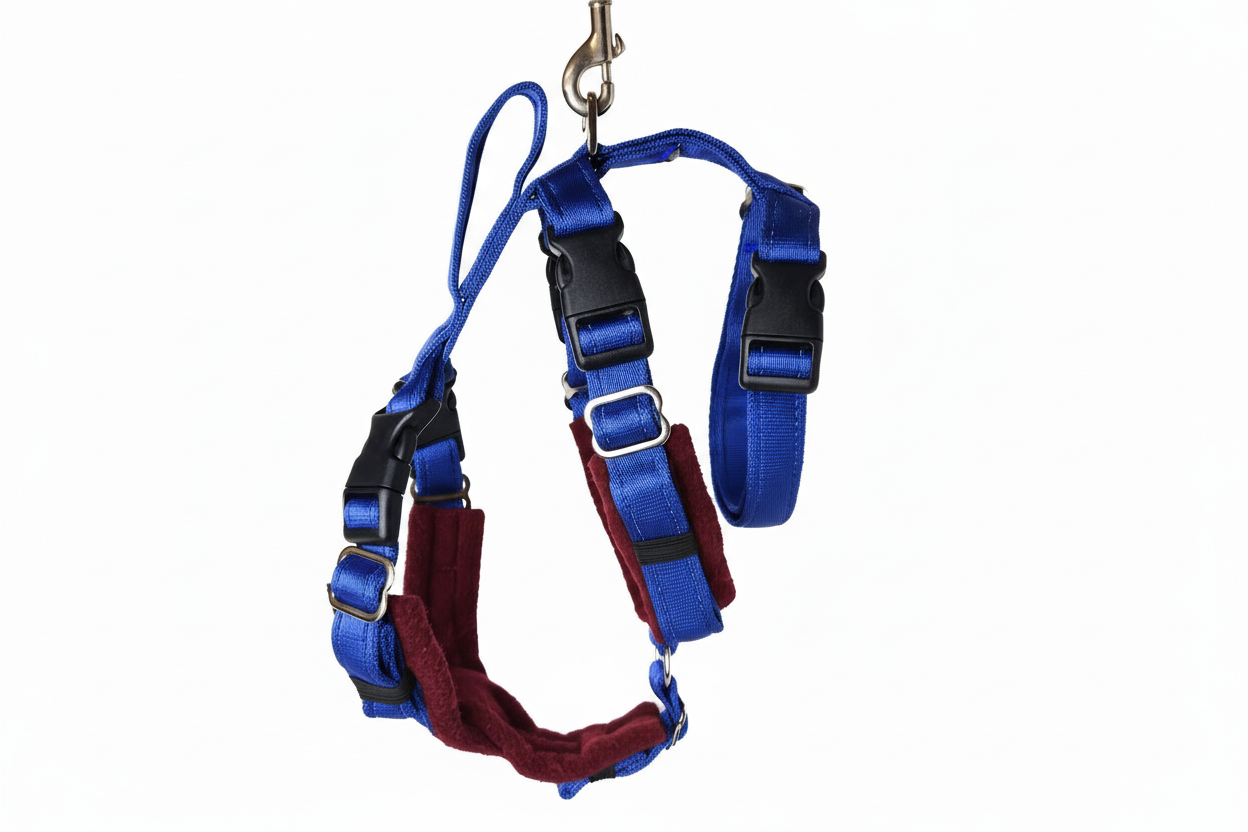 Royal Blue Escape Proof Adjustable Houdini Harness - Fleece Lined