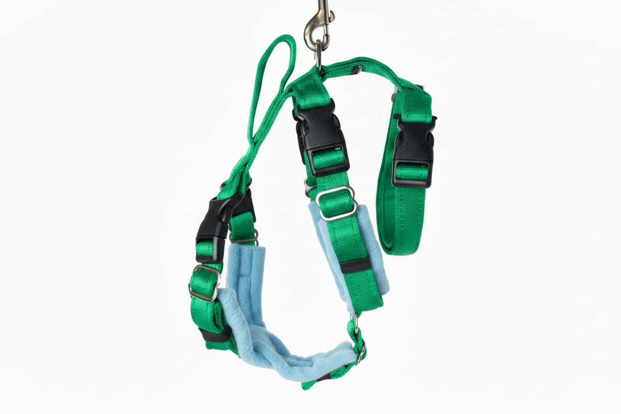 Emerald Green Escape Proof Adjustable Houdini Harness - Fleece Lined