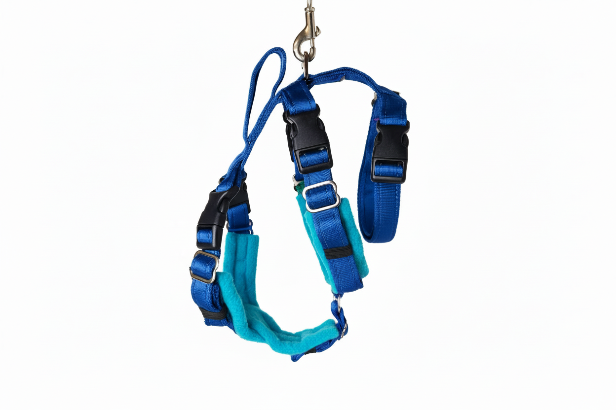 Royal Blue Escape Proof Adjustable Houdini Harness - Fleece Lined