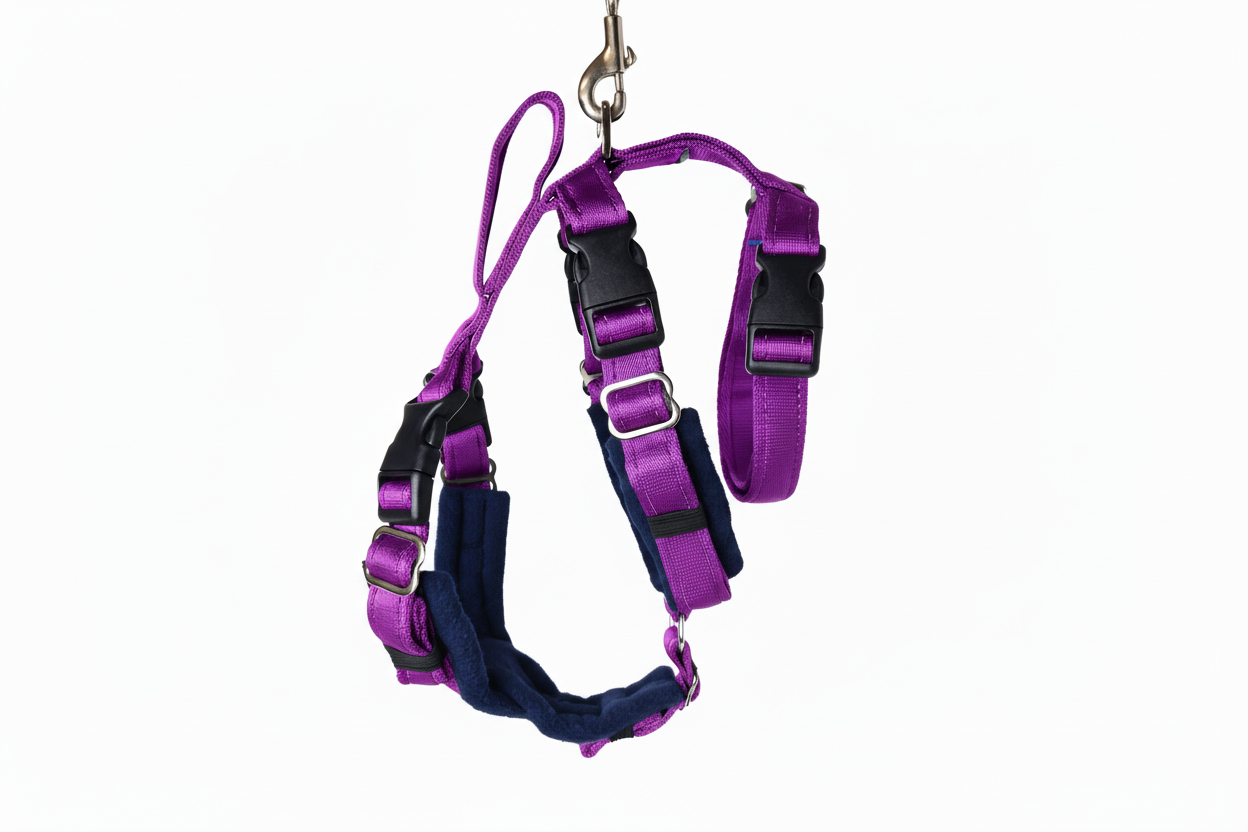 Purple Escape Proof Adjustable Houdini Harness - Fleece Lined
