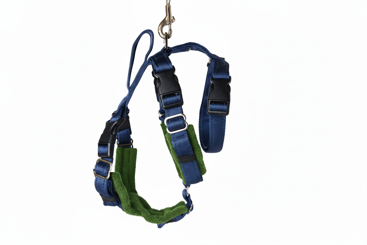 Navy Blue Escape Proof Adjustable Houdini Harness - Fleece Lined