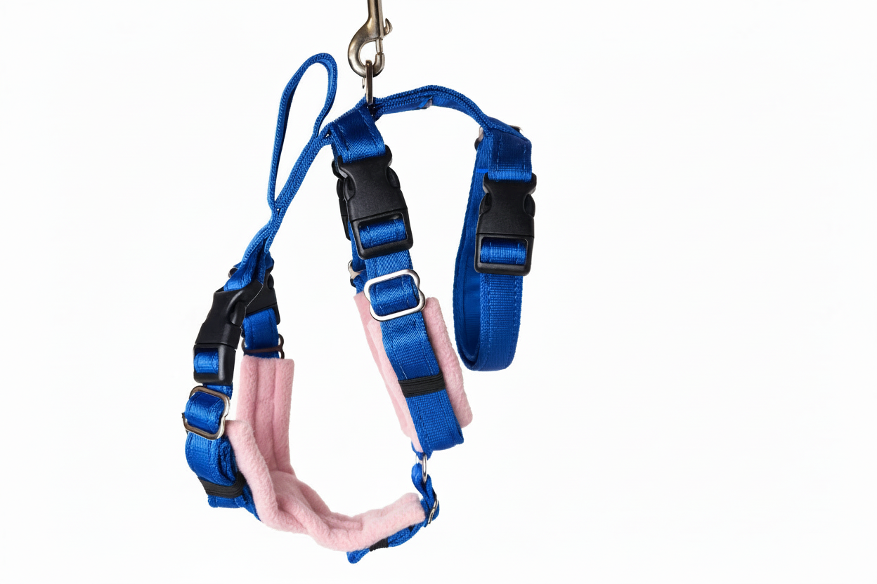 Royal Blue Escape Proof Adjustable Houdini Harness - Fleece Lined