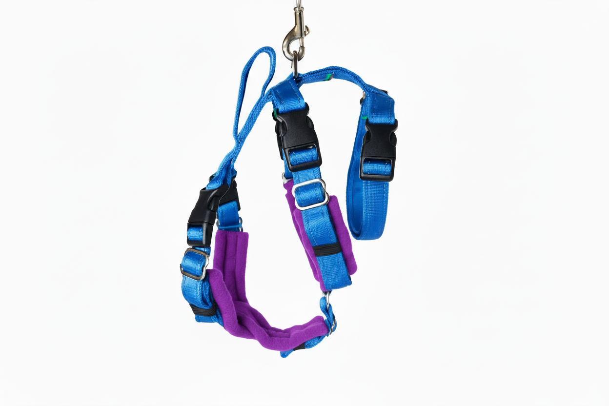 Electric Blue Escape Proof Adjustable Houdini Harness - Fleece Lined