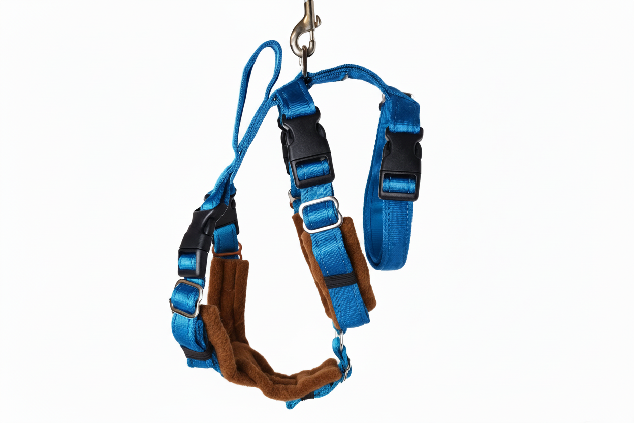 Electric Blue Escape Proof Adjustable Houdini Harness - Fleece Lined