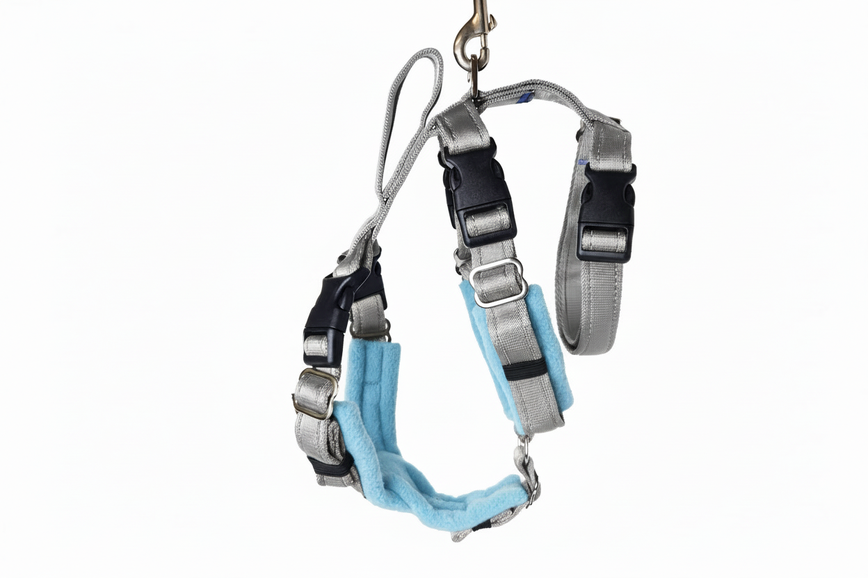 Silver Grey Escape Proof Adjustable Houdini Harness - Fleece Lined