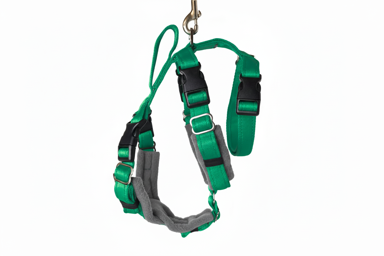 Emerald Green Escape Proof Adjustable Houdini Harness - Fleece Lined