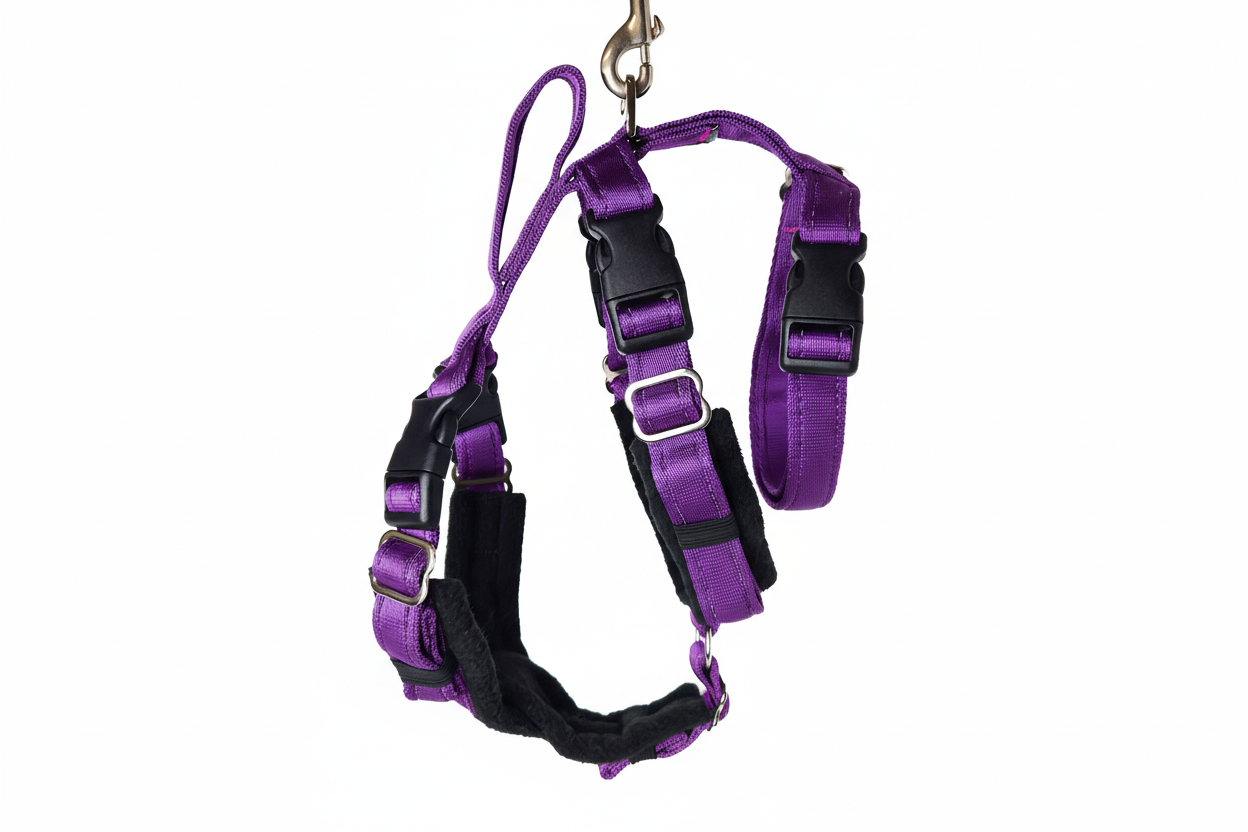 Purple Escape Proof Adjustable Houdini Harness - Fleece Lined – Indi-Dog