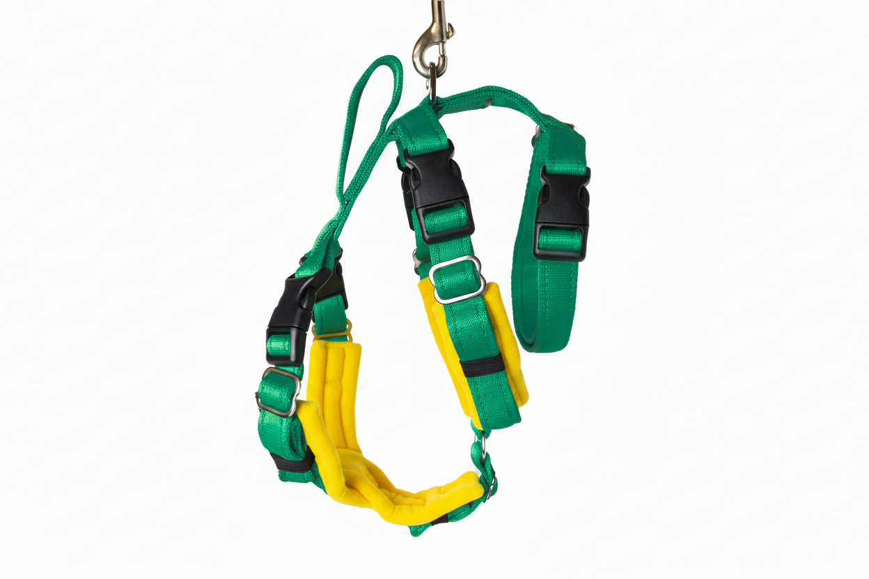 Emerald Green Escape Proof Adjustable Houdini Harness - Fleece Lined