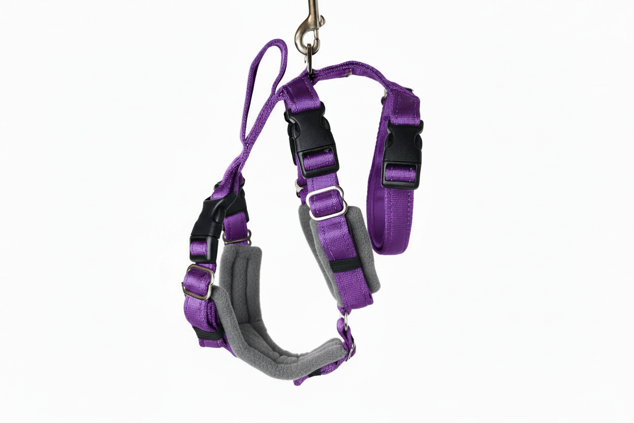 Purple Escape Proof Adjustable Houdini Harness - Fleece Lined