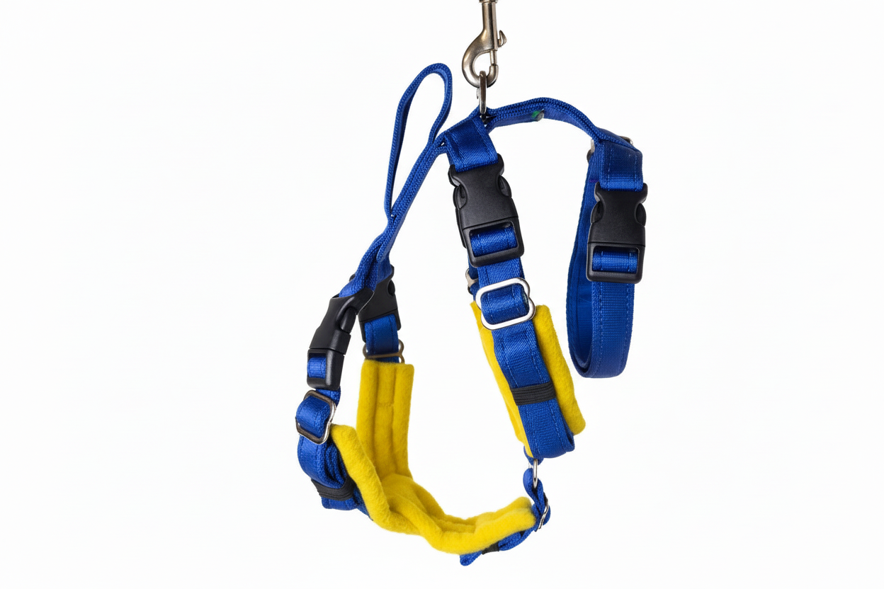 Royal Blue Escape Proof Adjustable Houdini Harness - Fleece Lined