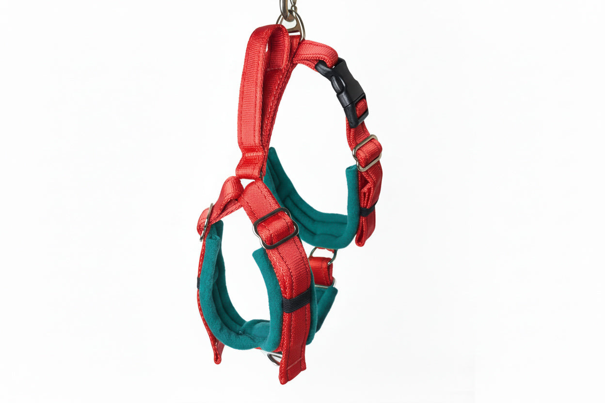 Red Adjustable Vari-Fit Harness - Fleece Lined