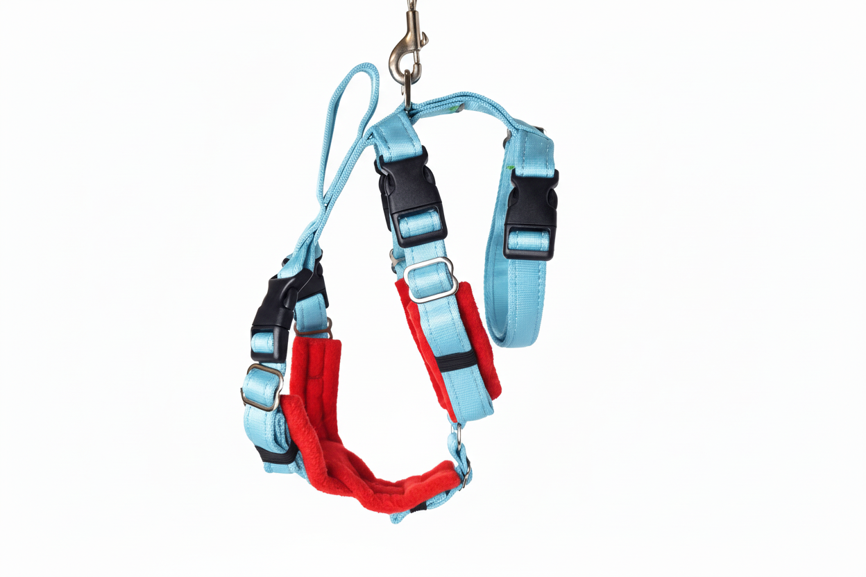 Sky Blue Escape Proof Adjustable Houdini Harness - Fleece Lined