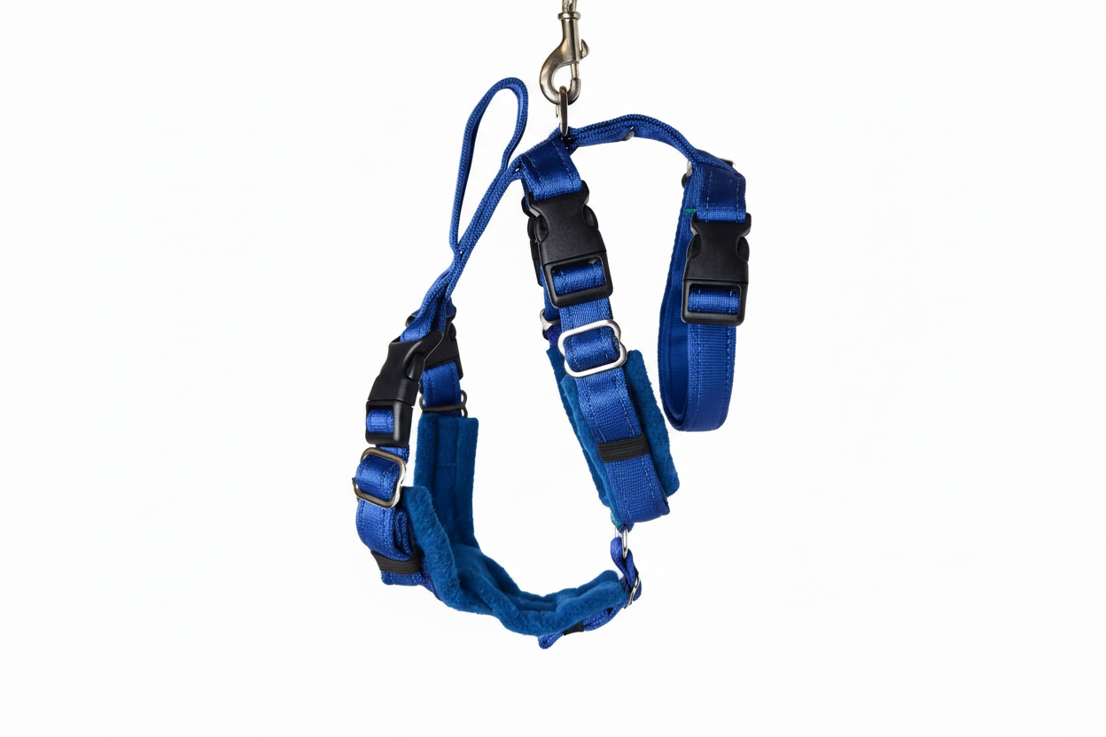 Royal Blue Escape Proof Adjustable Houdini Harness - Fleece Lined