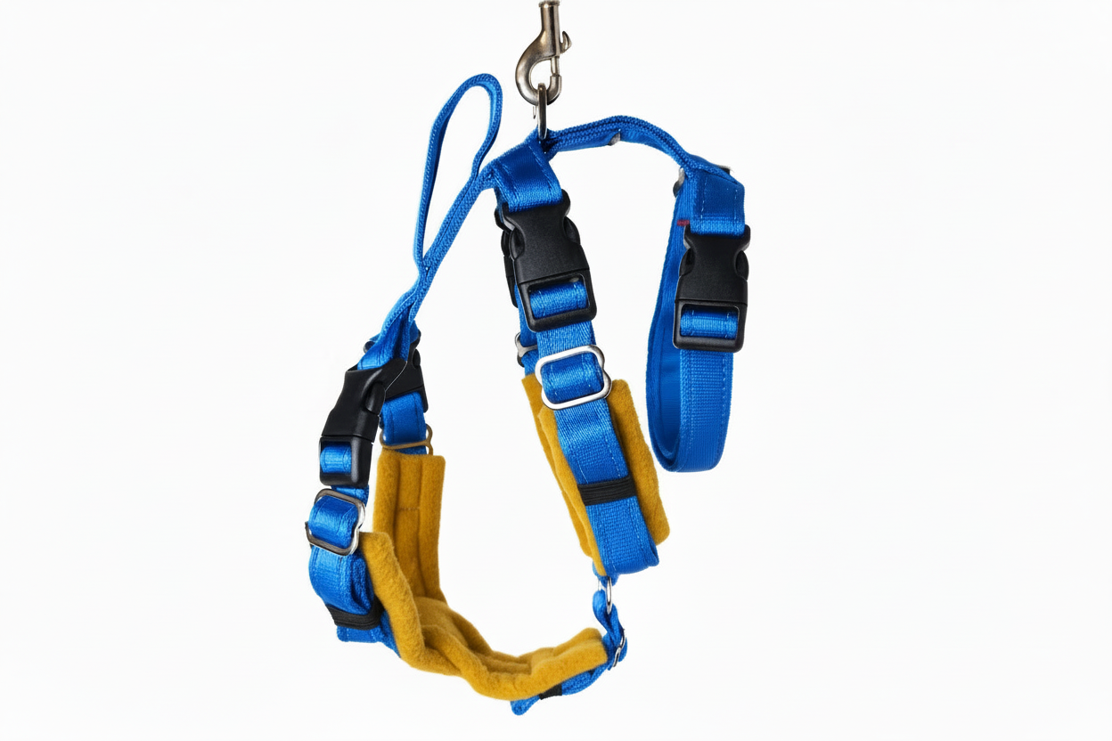 Electric Blue Escape Proof Adjustable Houdini Harness - Fleece Lined