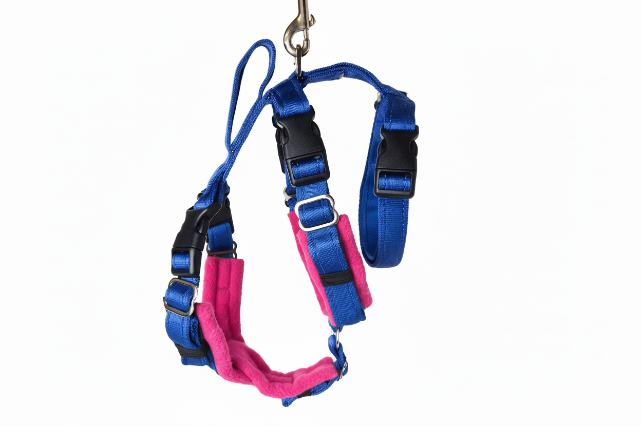 Royal Blue Escape Proof Adjustable Houdini Harness - Fleece Lined