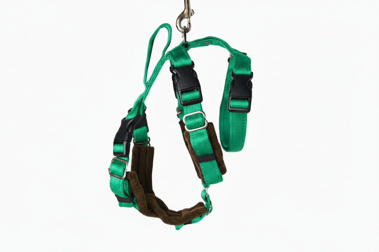 Emerald Green Escape Proof Adjustable Houdini Harness - Fleece Lined
