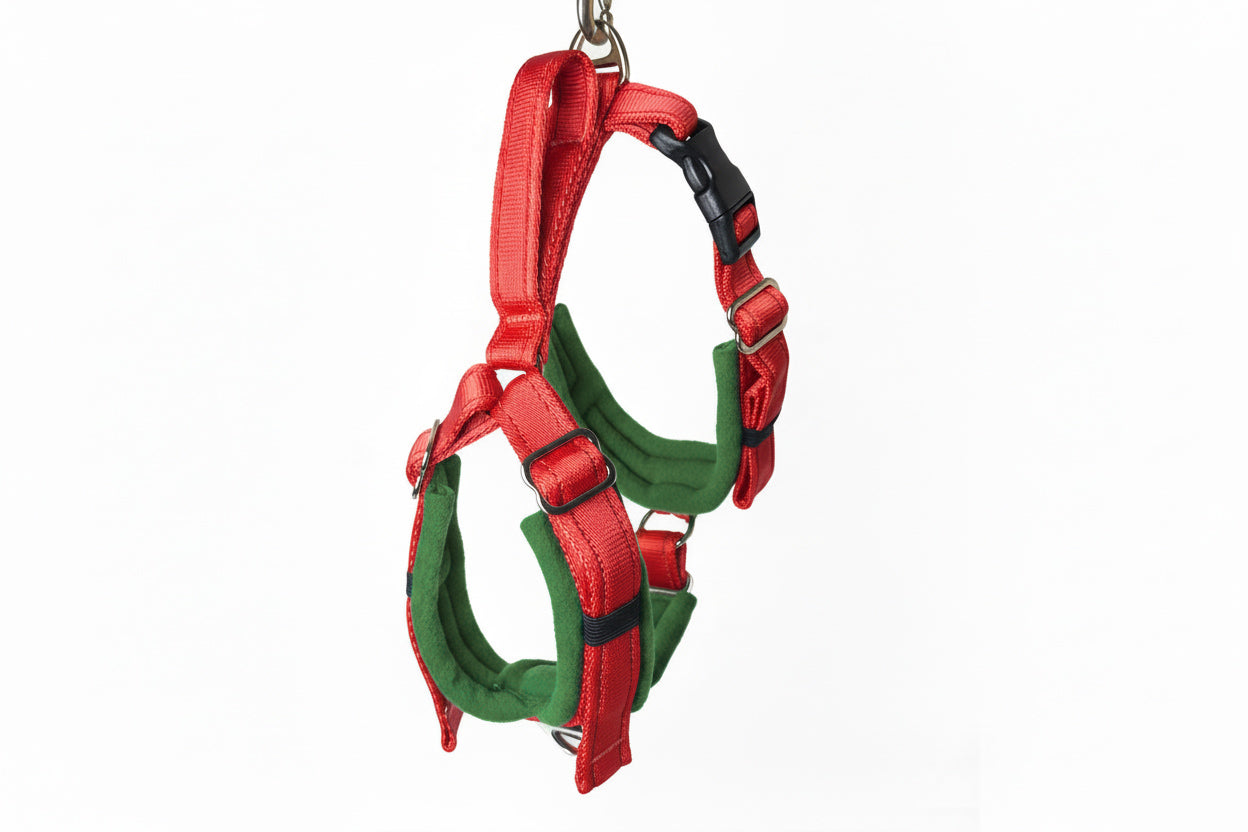 Red Adjustable Vari-Fit Harness - Fleece Lined