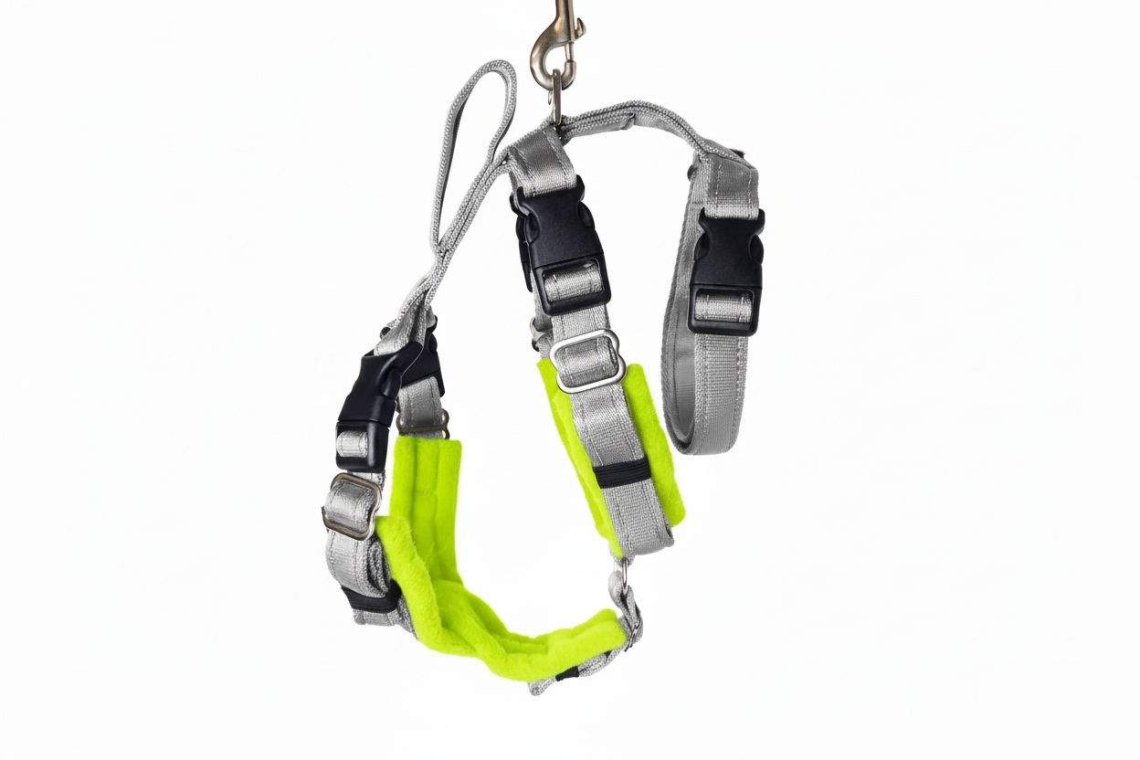 Silver Grey Escape Proof Adjustable Houdini Harness - Fleece Lined