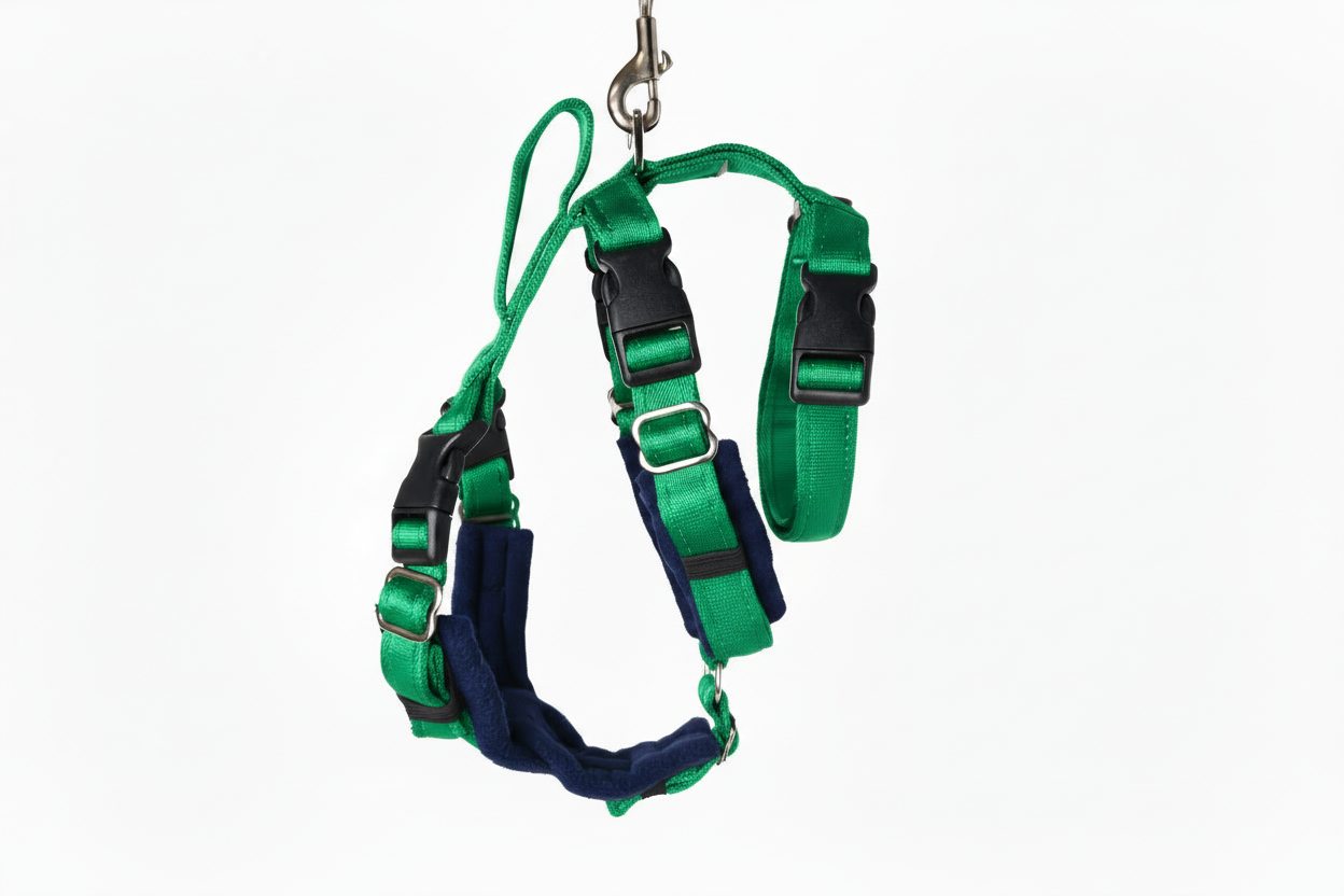 Emerald Green Escape Proof Adjustable Houdini Harness - Fleece Lined