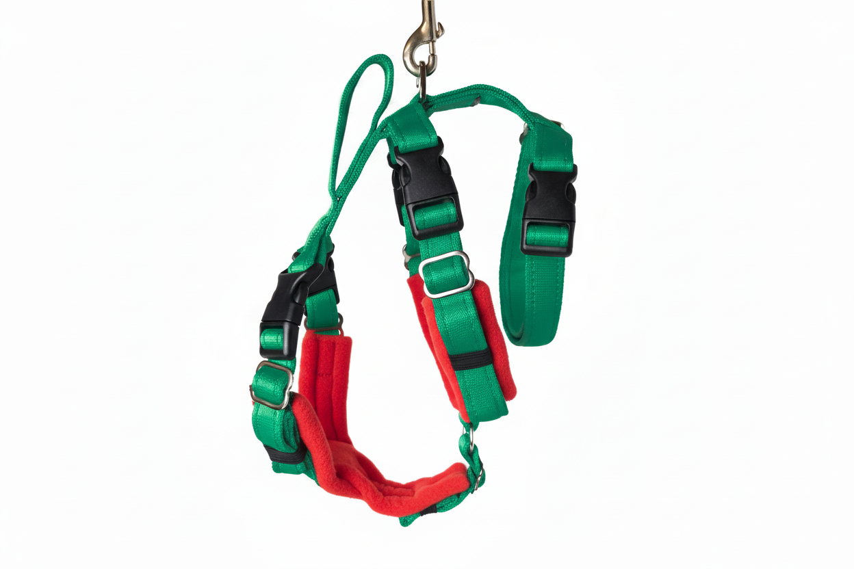 Emerald Green Escape Proof Adjustable Houdini Harness - Fleece Lined
