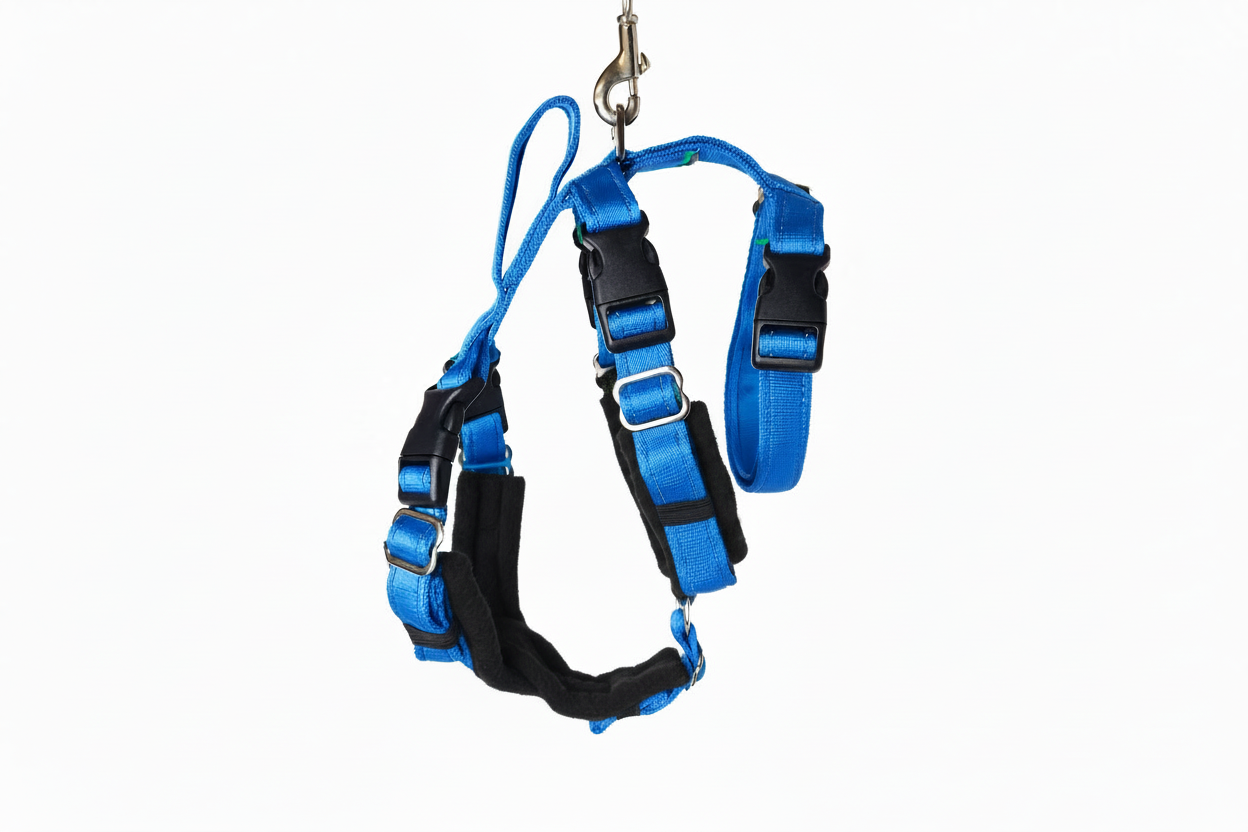 Electric Blue Escape Proof Adjustable Houdini Harness - Fleece Lined